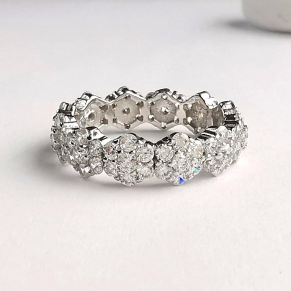 Forget me Not eternity band CZ in Sterling Silver ๐